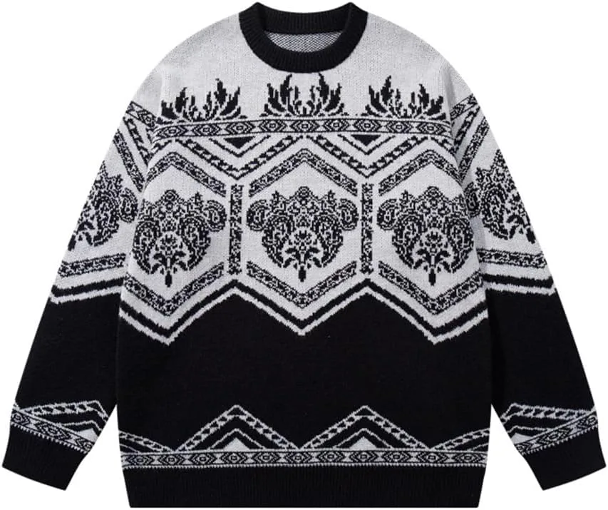 

Свитер уличного стиля мужской осенне-зимний вязаный оверсайз ELKNLMU