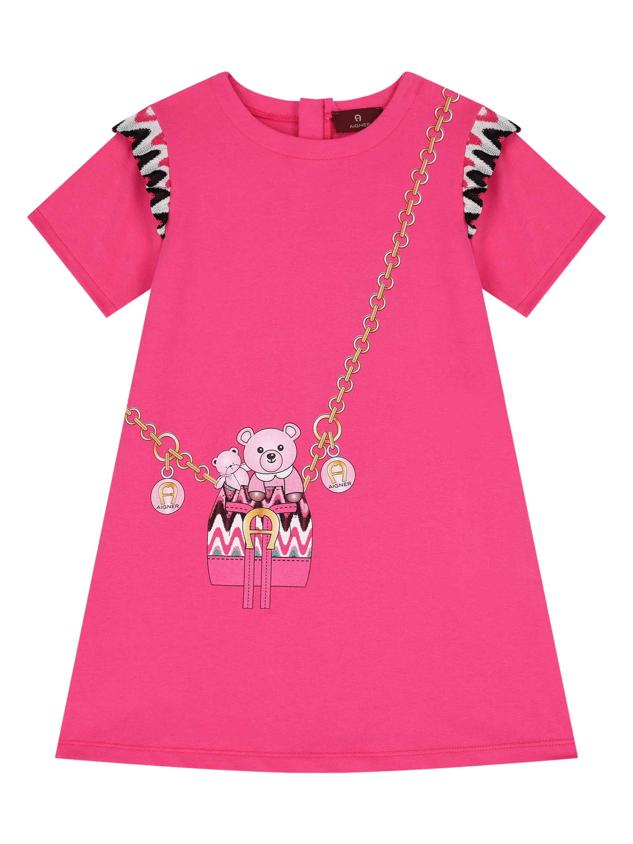 

Платье из джерси с графичным принтом Aigner Kids, розовый