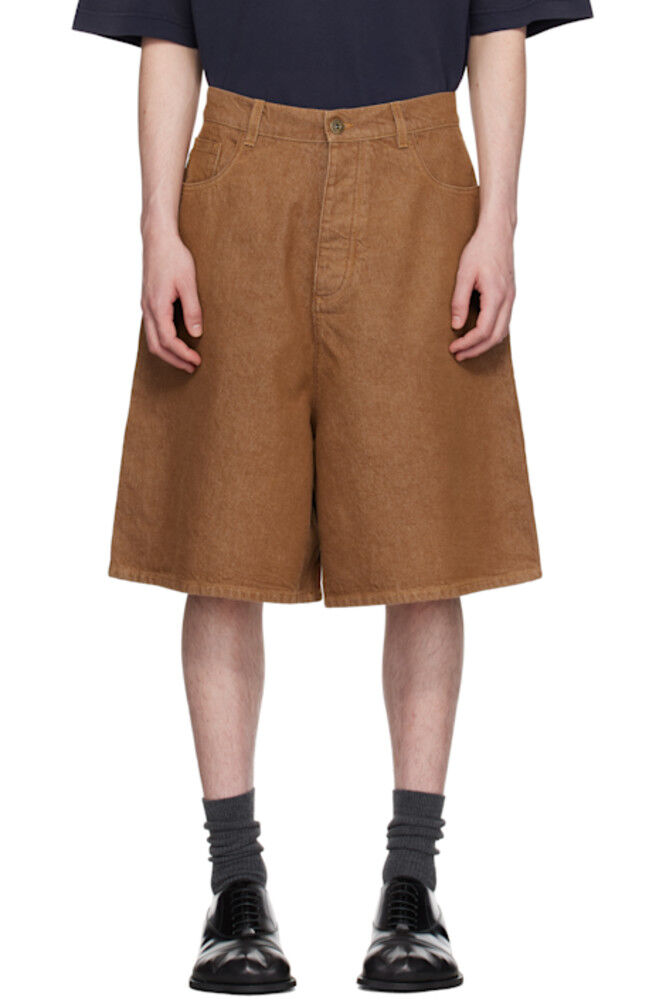 

Коричневые состаренные джинсовые шорты JW Anderson