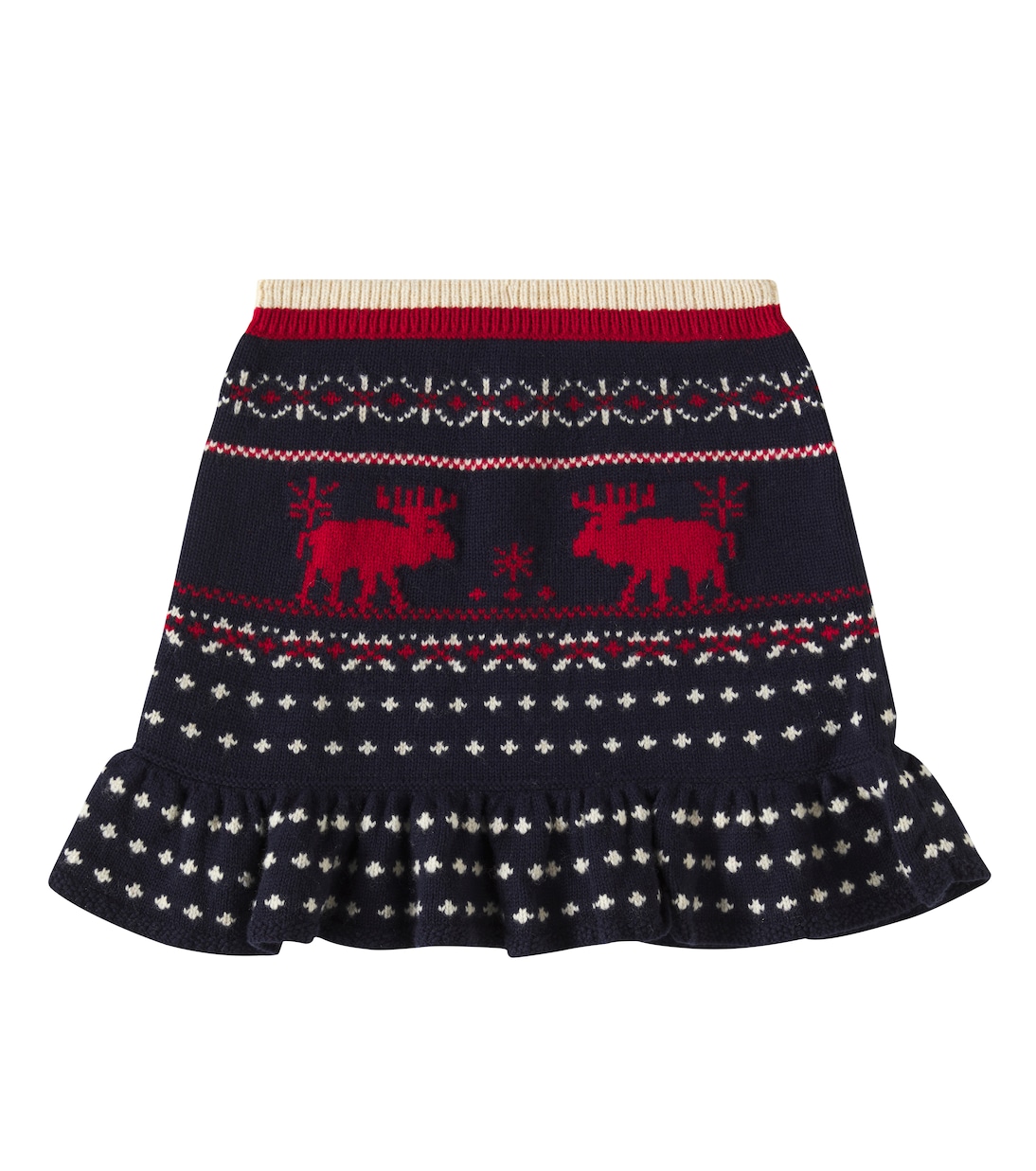 

Юбка из хлопка и шерсти Polo Ralph Lauren Kids, Navy Multi