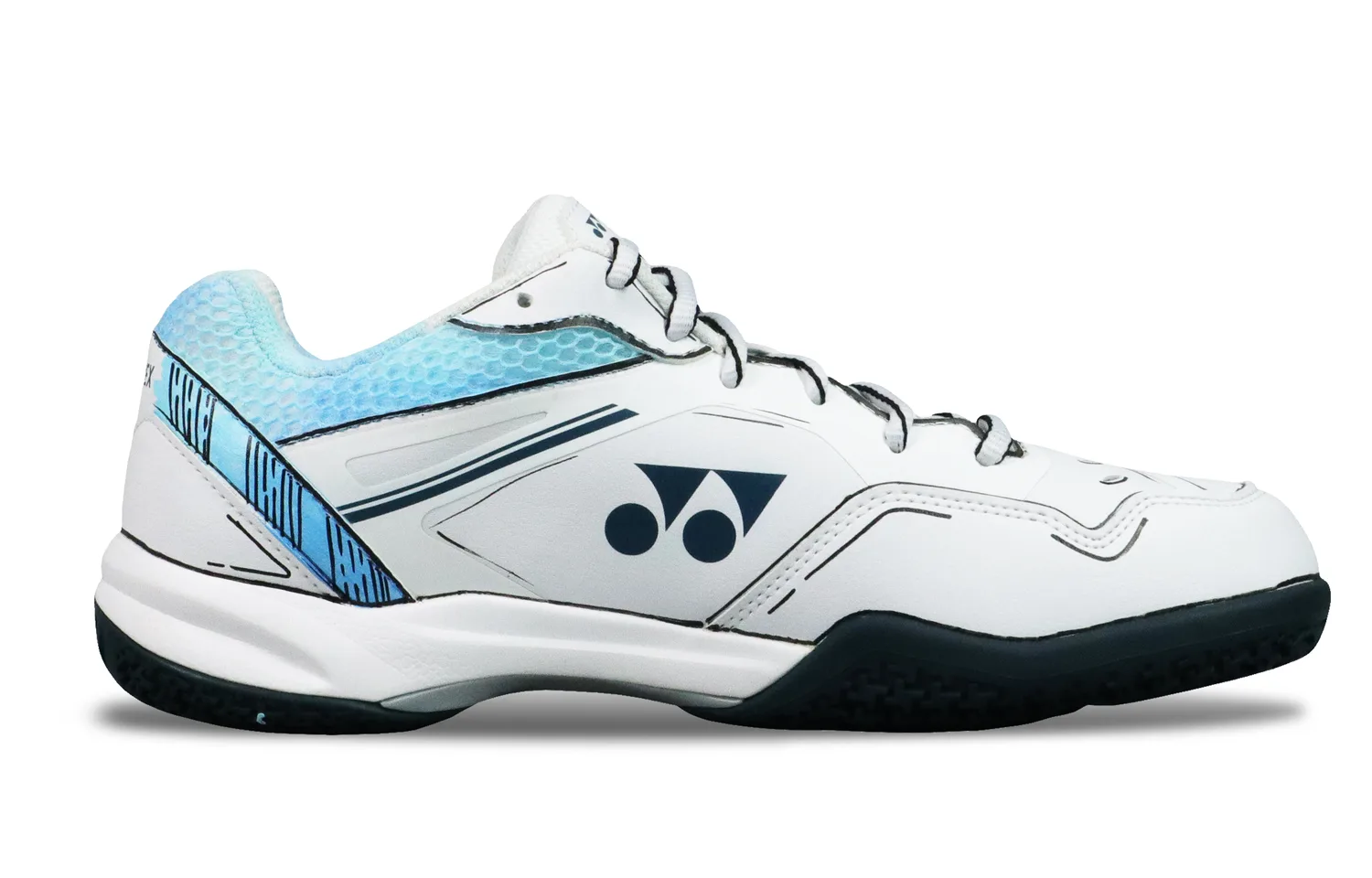 Кроссовки для бадминтона POWER CUSHION 65 с противоскользящей амортизацией YONEX, белый — фото 3
