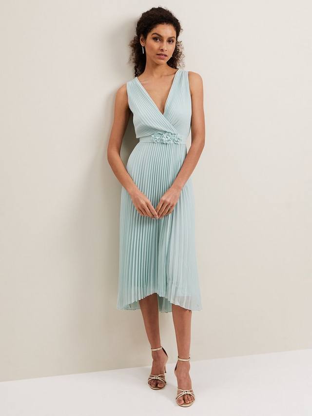 

Плиссированное платье миди от cressida Phase Eight, цвет Pale Blue
