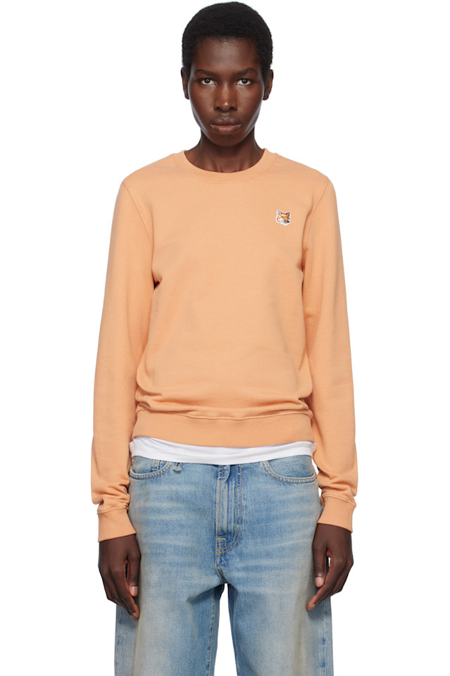 

Свитшот с вышивкой лисья голова Regular Maison Kitsuné, цвет saddle