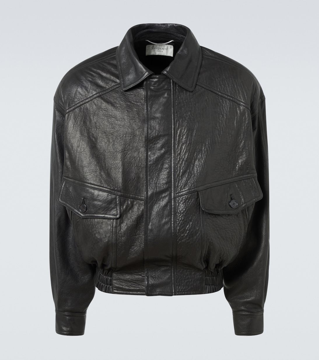 

Кожаная куртка-бомбер Saint Laurent, нуар