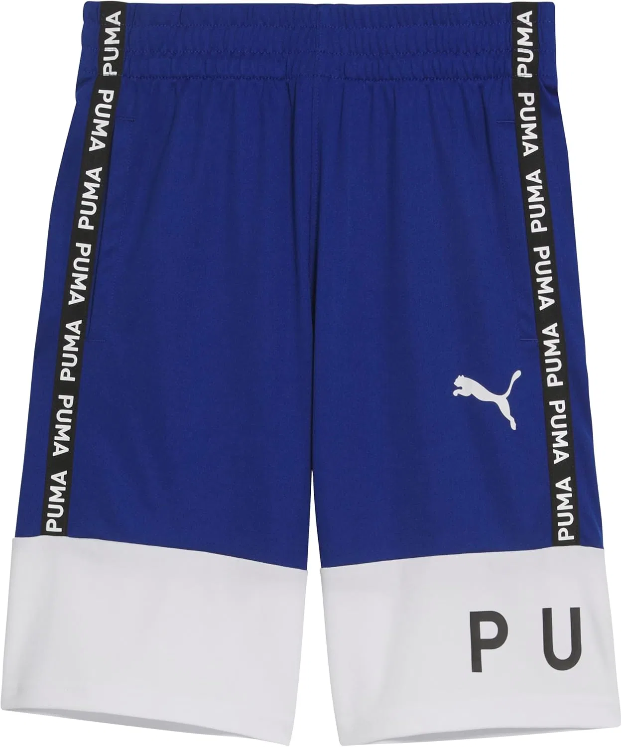 Детские спортивные шорты Puma Essential, с логотипом и принтом, эластичный пояс, темно-синий