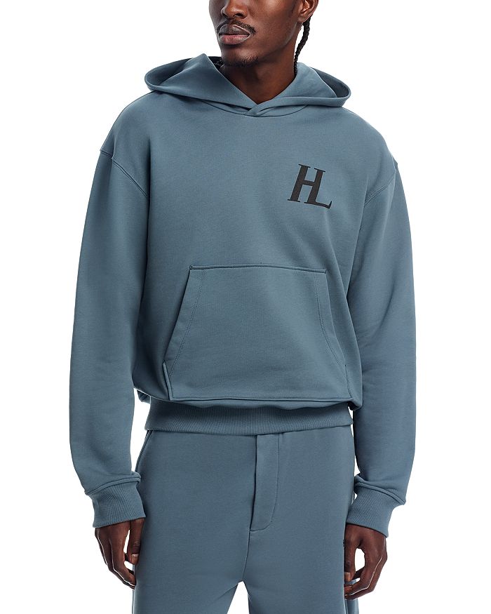 

Капсульный худи с логотипом Helmut Lang, синий