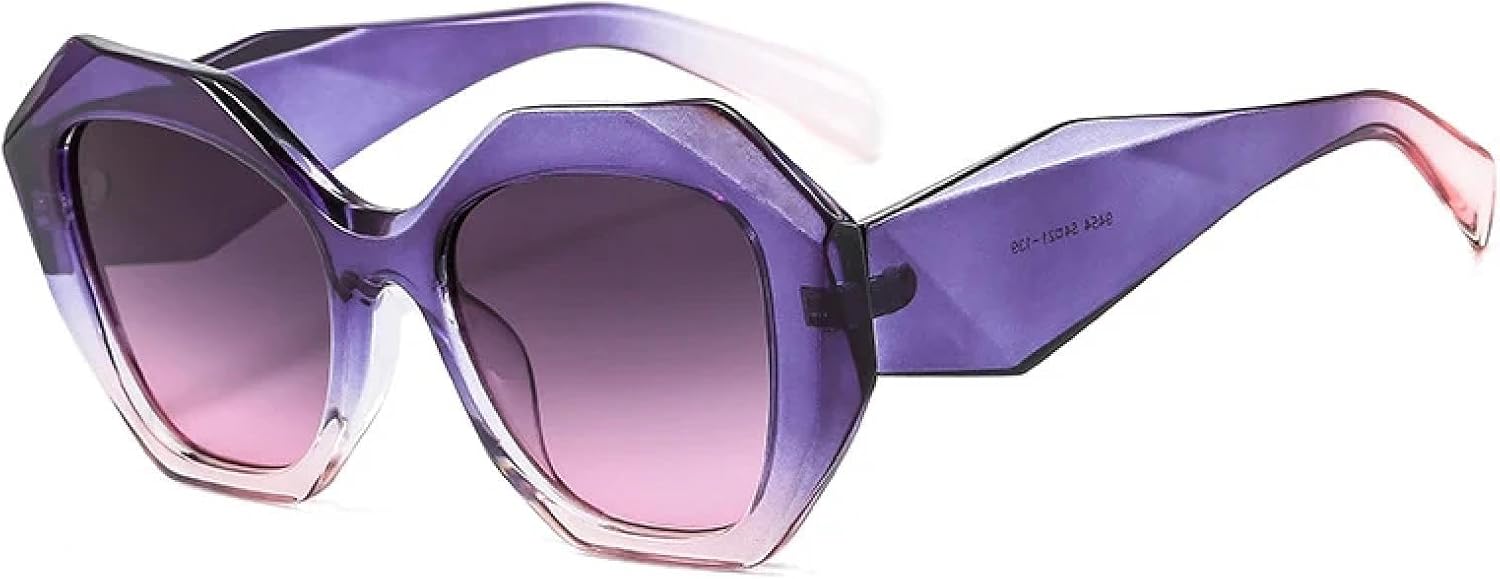 

Солнцезащитные очки UV400 | Женские большие очки с градиентным покрытием и защитой от УФ-излучения для занятий спортом на открытом воздухе и вождения DSVIGF, Purple Gray Pink