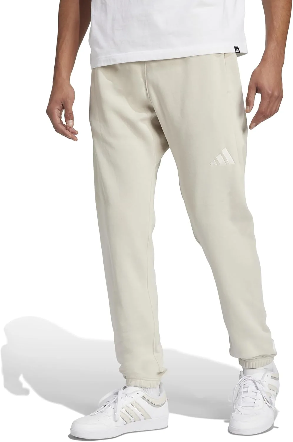 Мужские флисовые брюки Adidas All Season, стандартного кроя, зауженные книзу, Wonder Alumina