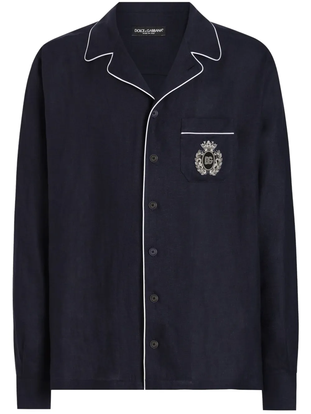 

Рубашка с нашивкой-логотипом DOLCE & GABBANA, синий