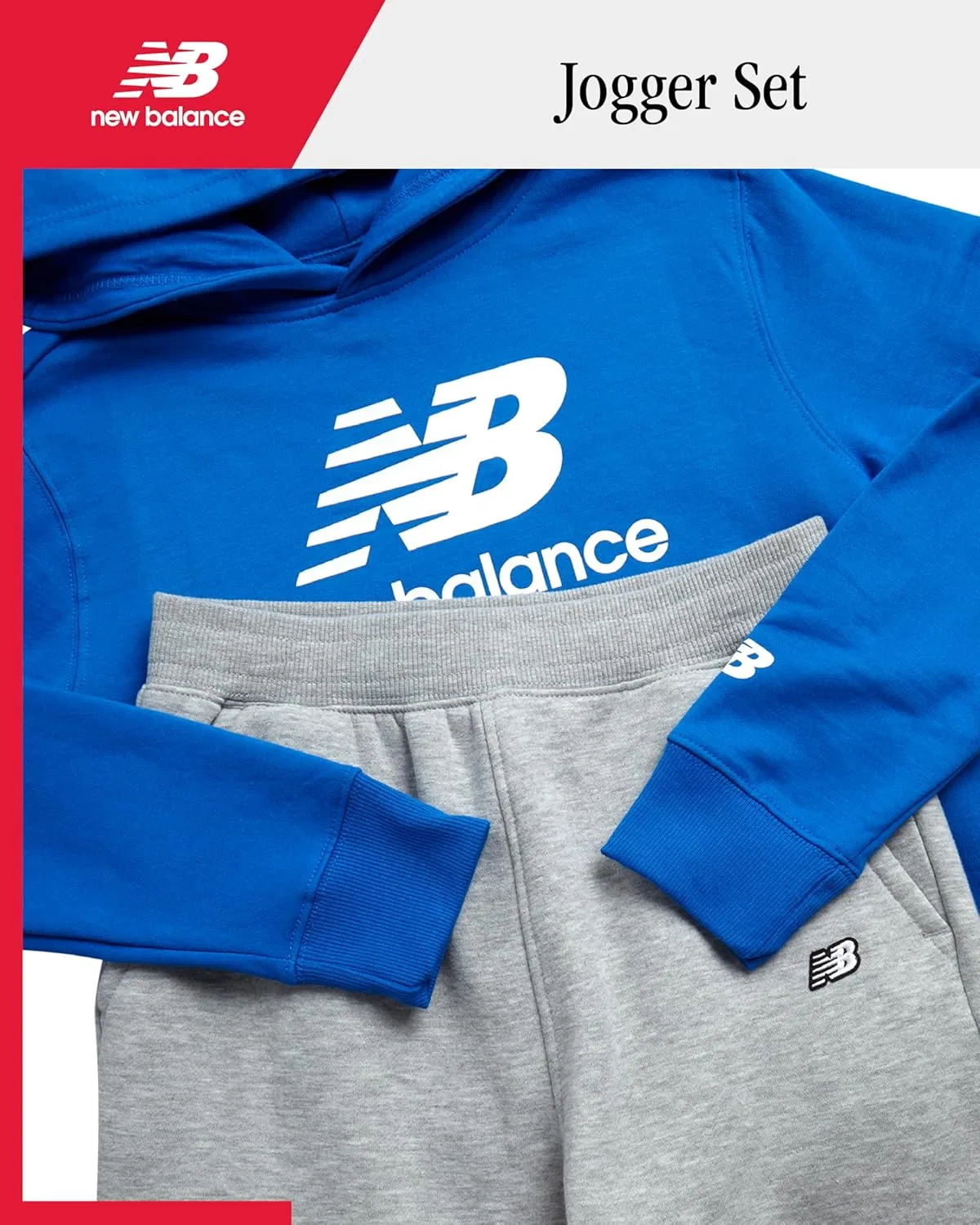 Детский спортивный костюм из флиса New Balance, 2 предмета, Blue Oasis Grey — фото 2