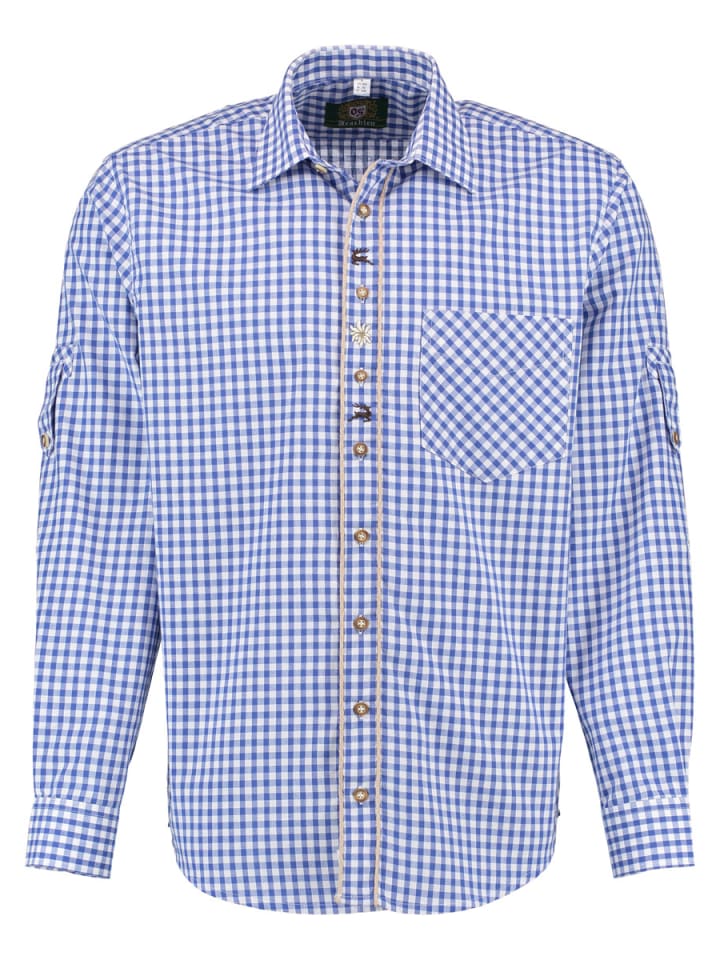 

Традиционная рубашка Latee средне-синего цвета OS-Trachten