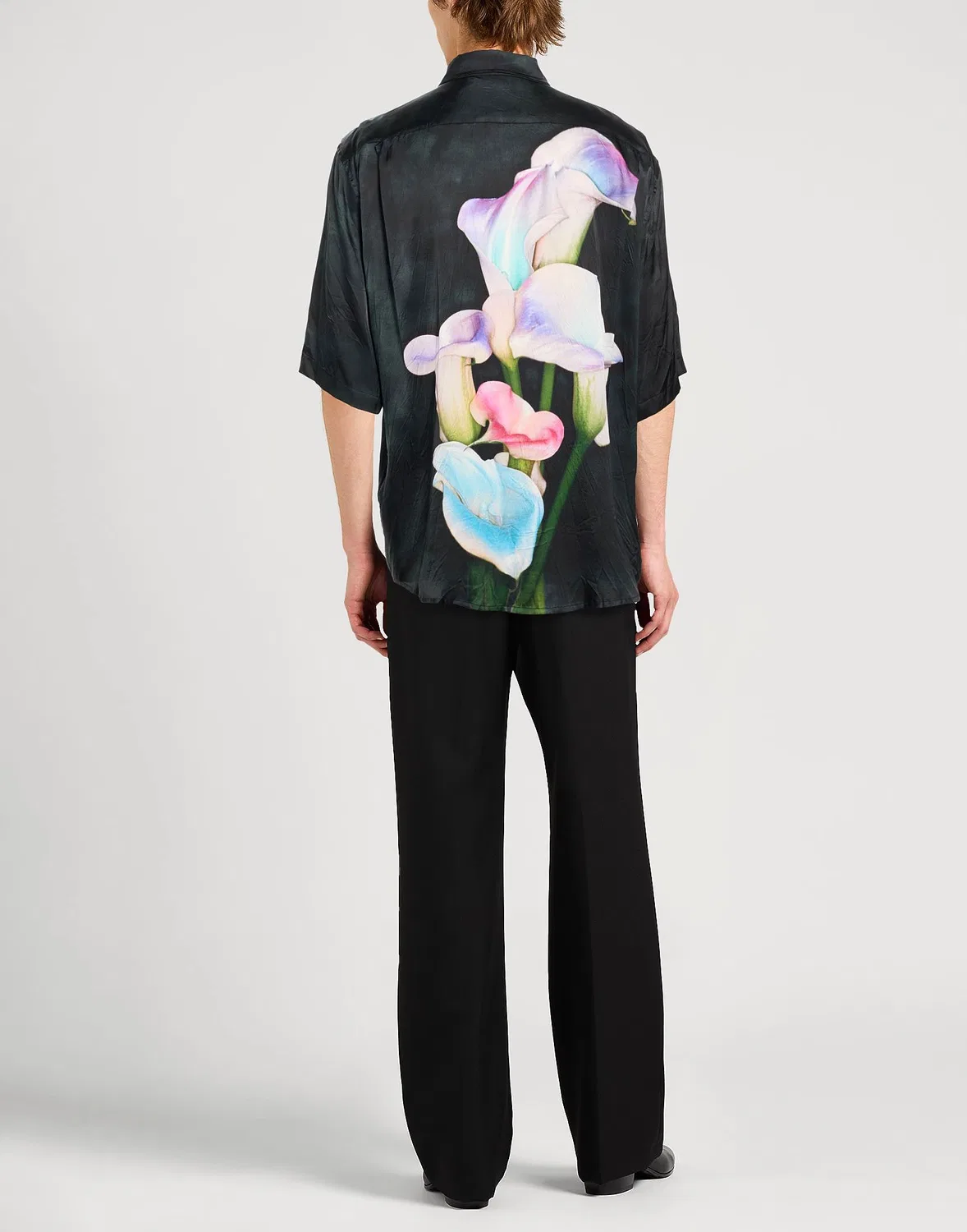 Рубашка сатиновая ACNE STUDIOS черная — фото 3