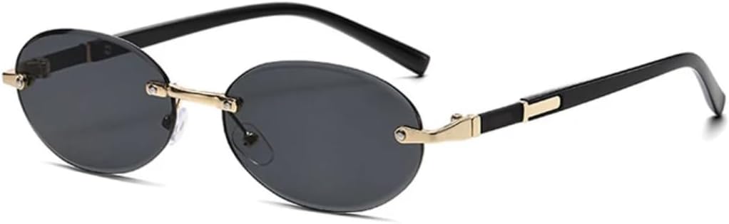 

Солнцезащитные очки с защитой от УФ-излучения UV400 | Металлические овальные градиентные линзы | Для женщин и мужчин | Для занятий спортом на открытом воздухе и вождения DSVIGF, Gold-black