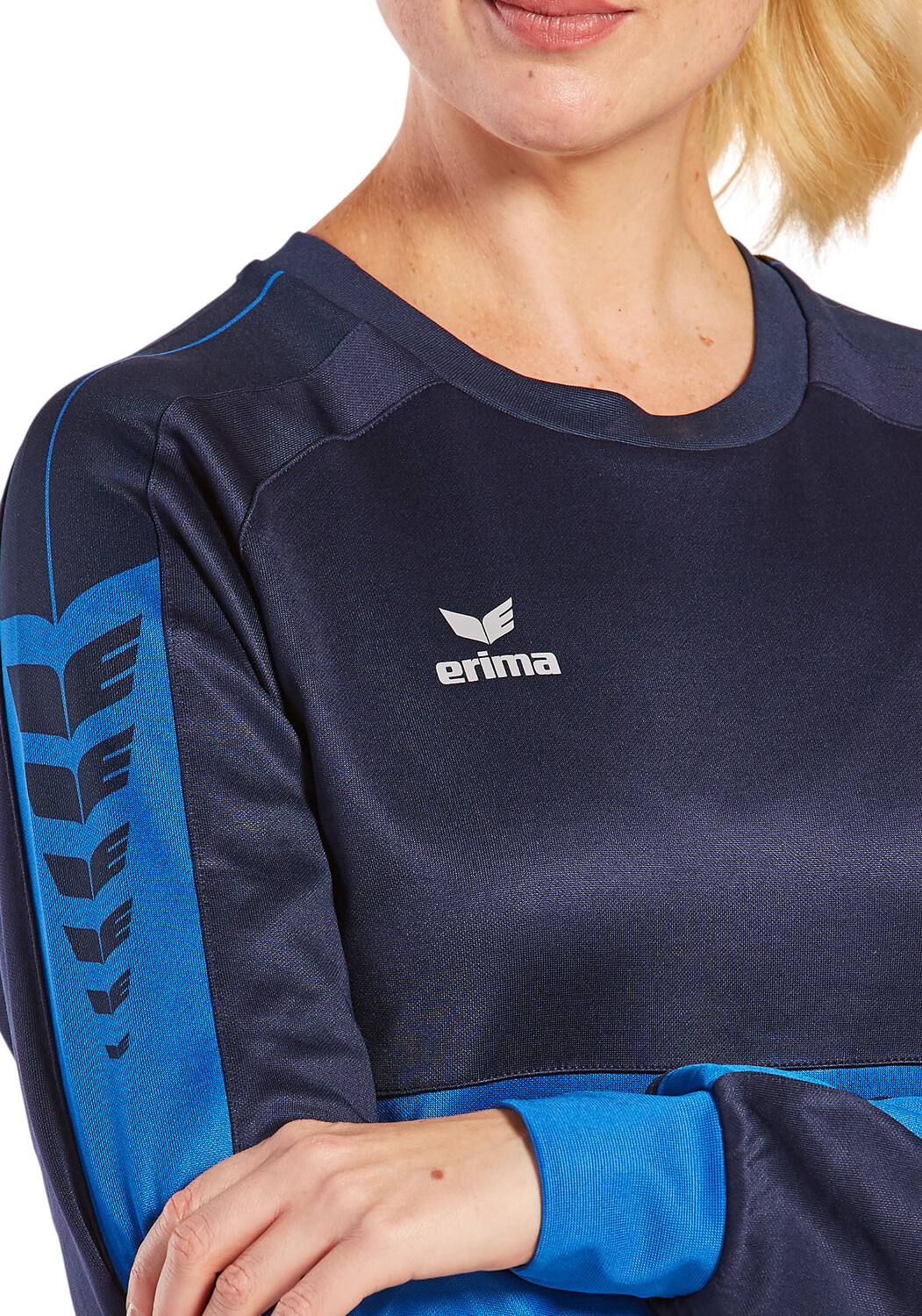 Спортивная футболка erima Six Wings Sweatshirt, цвет new royal/new navy — фото 4