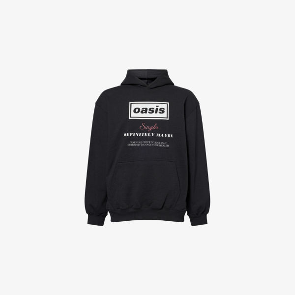 

Худи Oasis свободного кроя из хлопкового джерси, черный