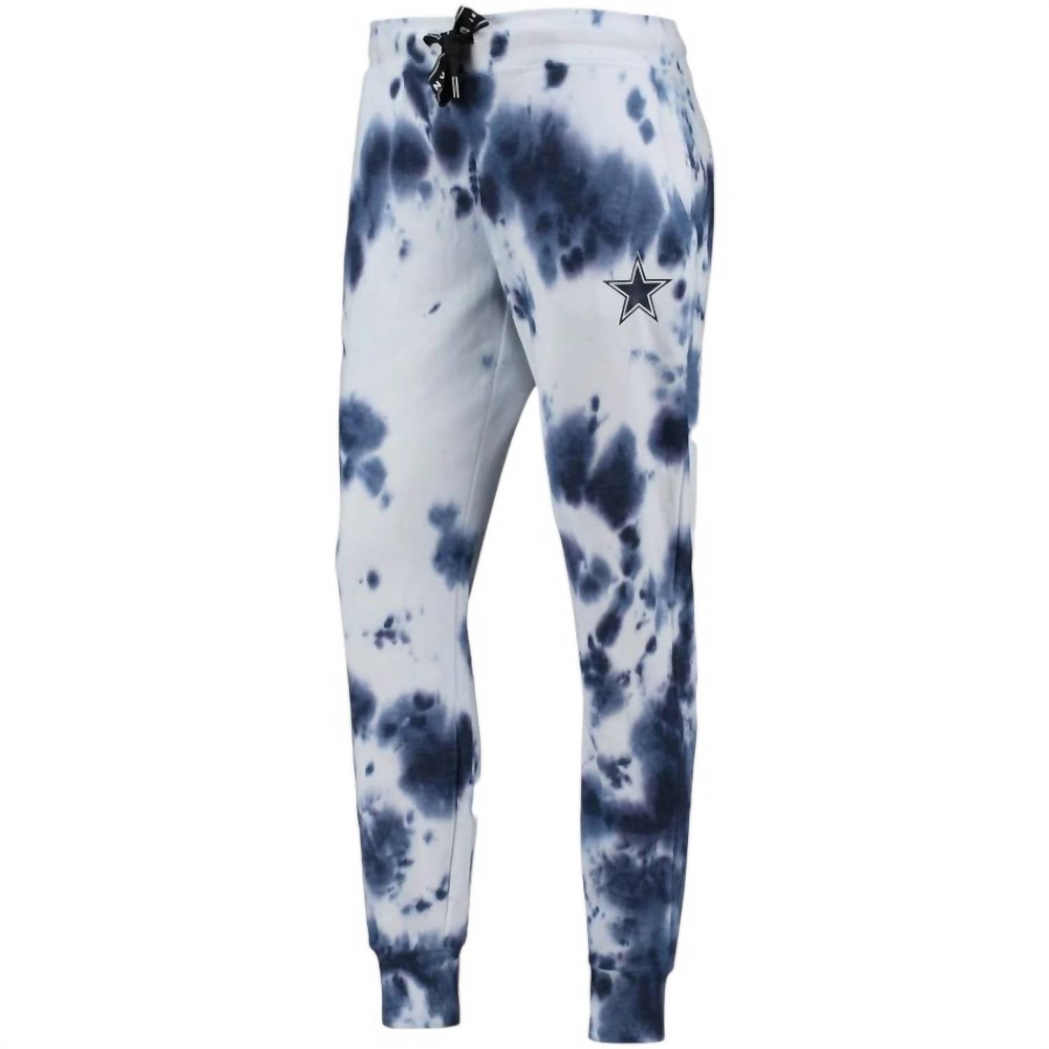 

Женские спортивные брюки Dallas Cowboys New Era Tie-Dye темно-синего цвета