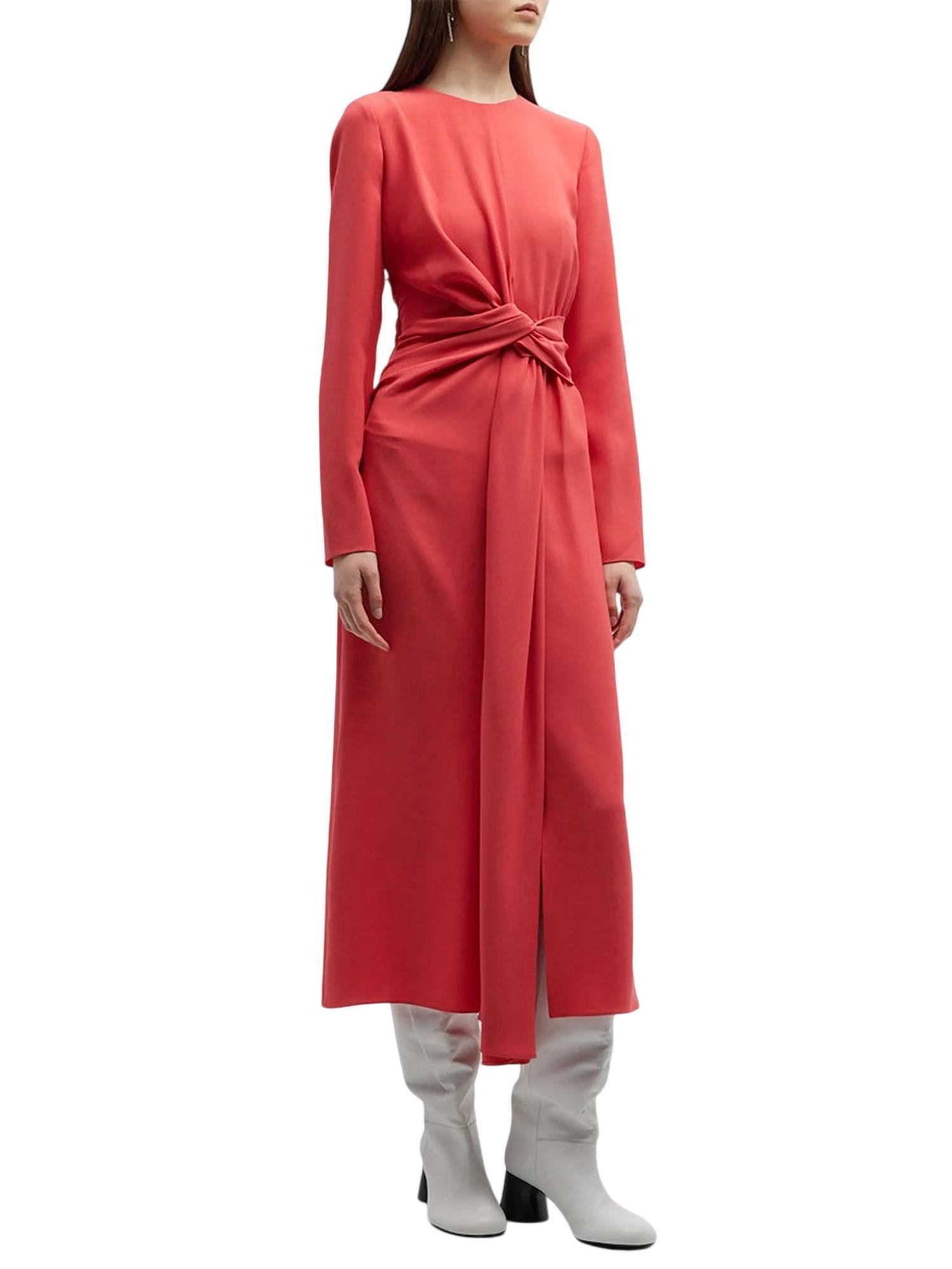 

Платье Finesse Crepe Twist в коралловом цвете Lafayette 148