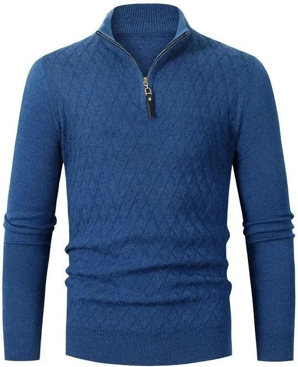

Мужской свитер с четвертью молнии Slim Fit вязаный LUORUAN