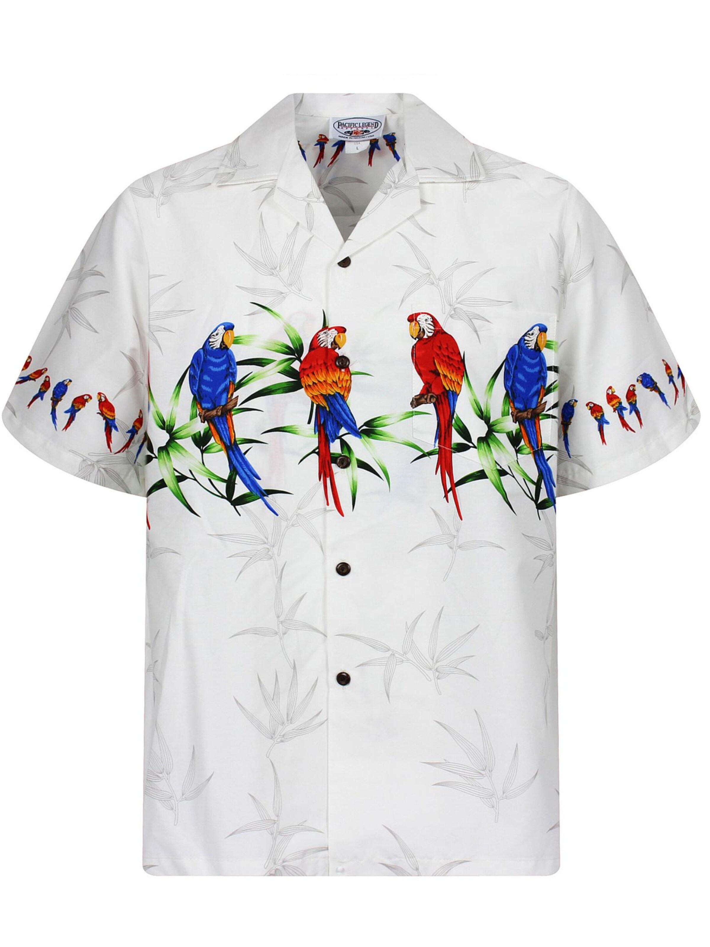 

Pacific Legend Рубашка на пуговицах 'Papagei' прямого кроя в белом цвете