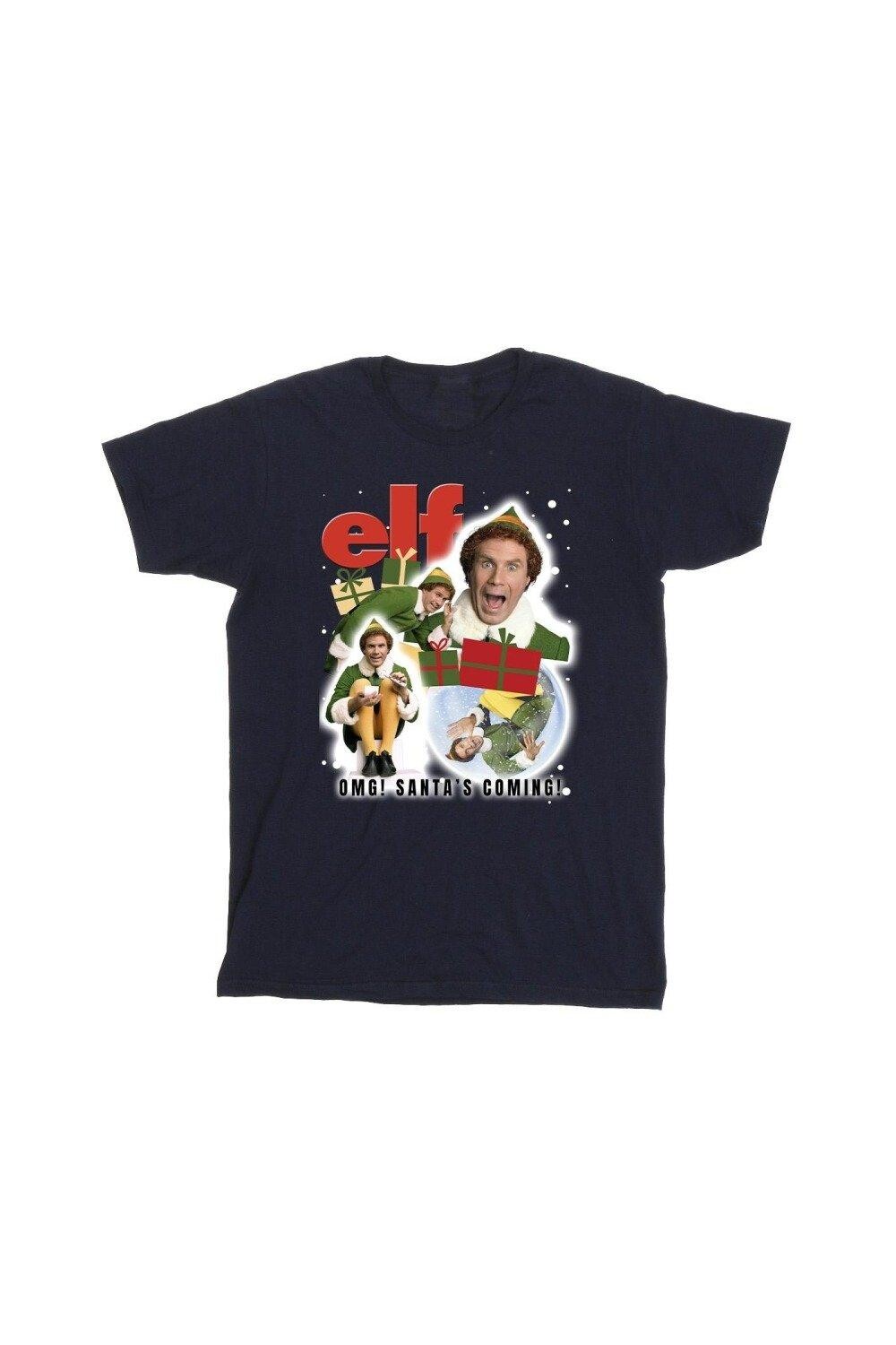 Хлопковая футболка Buddy с коллажем Elf, темно-синий — фото 2