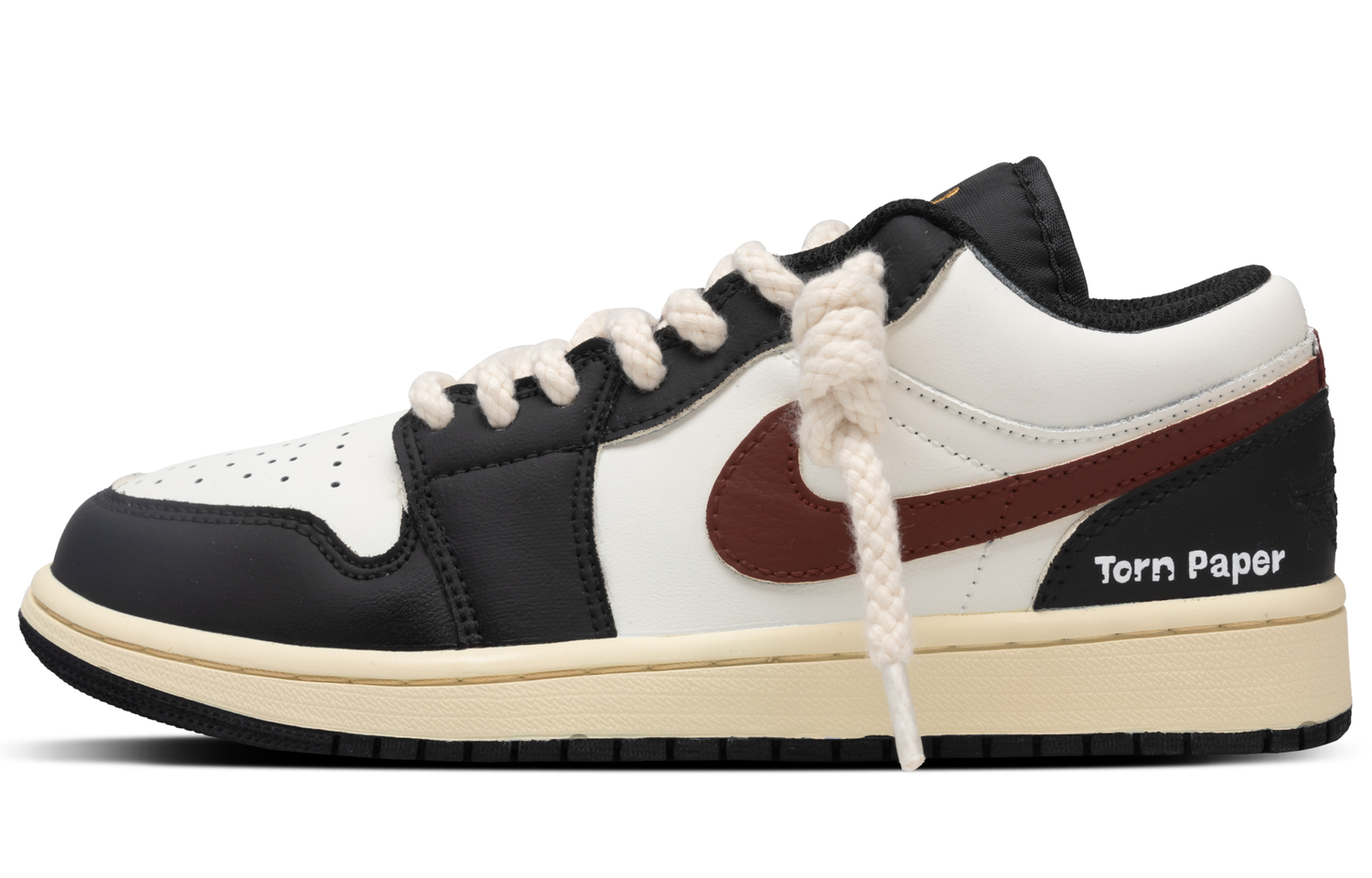 

Jordan Air 1 Synthetic Leather Cushioning, Wear Resistant Low top Детские баскетбольные кроссовки Black White Red