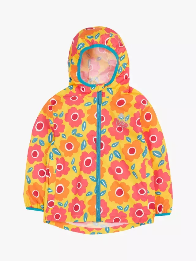 Детская водонепроницаемая куртка Rain Or Shine с цветочным принтом, Floral Fields Frugi
