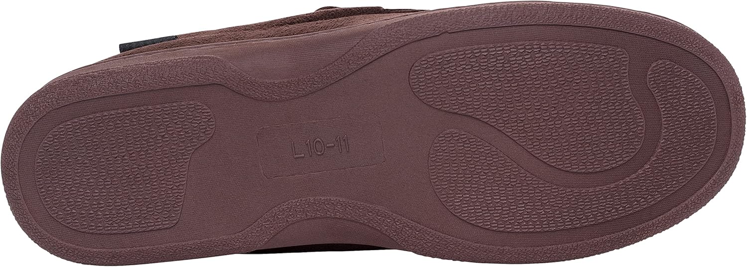 Мужские домашние тапочки Van Heusen, удобные с отделкой из микрозамши и мягкой фланелевой подкладкой, коричневый — фото 4