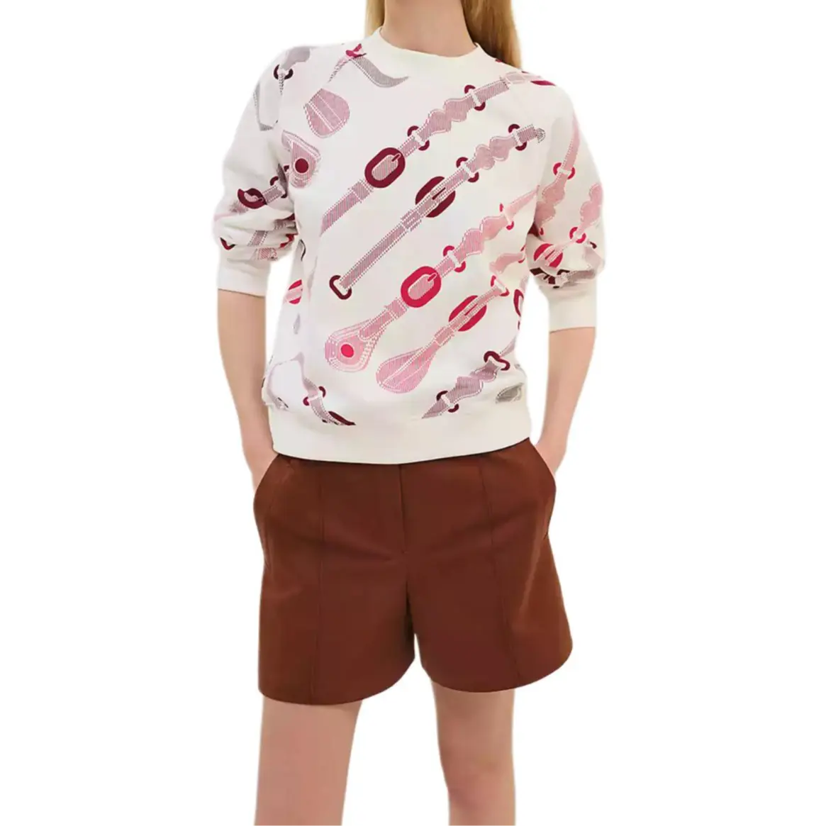 

HERMES Свитшот FW24 женский натуральный белый