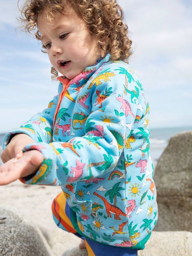 Детский джемпер из хлопкового флиса с динозавром Frugi, Multi — фото 3