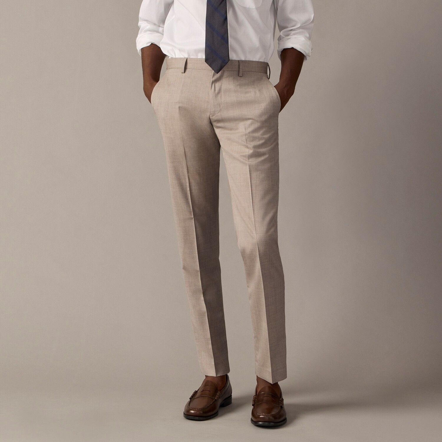 

Брюки Ludlow облегающего кроя из итальянской шерсти J.Crew, бежевый
