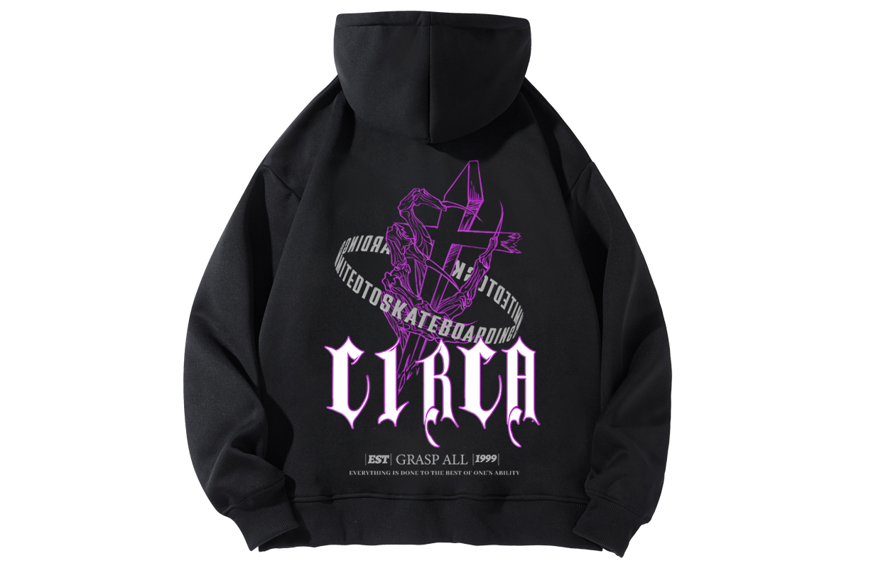 

Американский роскошный стритвир Винтажный кросс-логотип Принт Свитшот Унисекс C1RCA, Темно-синий