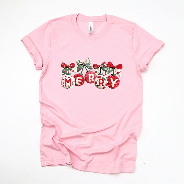 

Футболка с коротким рукавом Merry ornaments quilted print Simply Sage Market, Pink