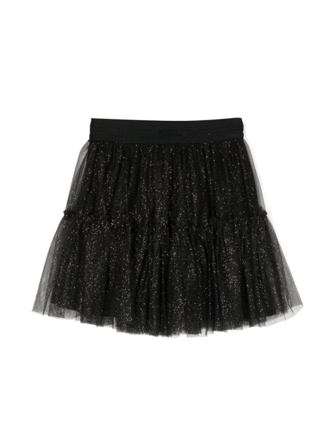 

MSGM Kids юбка из тюля с блестками, черный