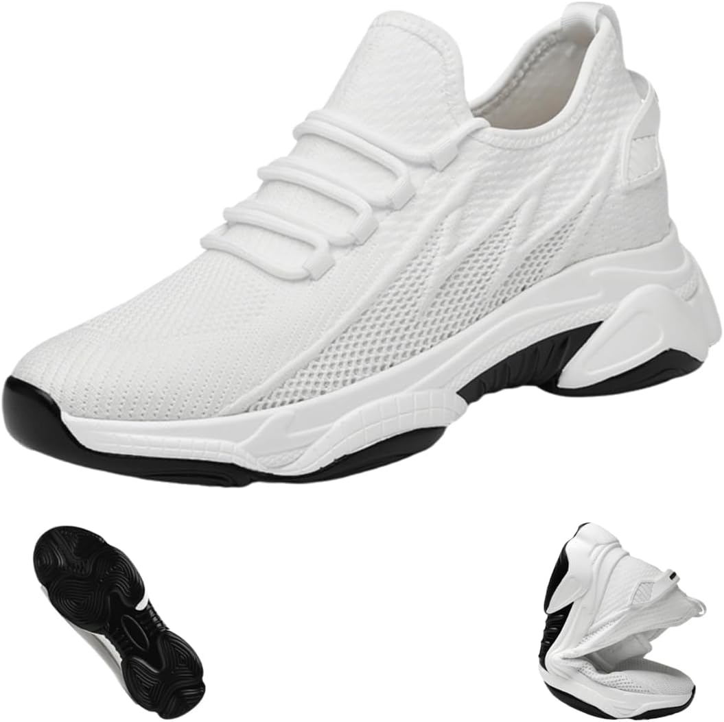 

Кроссовки Tallure, скрытое увеличение роста, амортизирующая подошва, кроссовки с поддержкой свода стопы, легкие дышащие обувь для повседневного комфорта Generic, белый