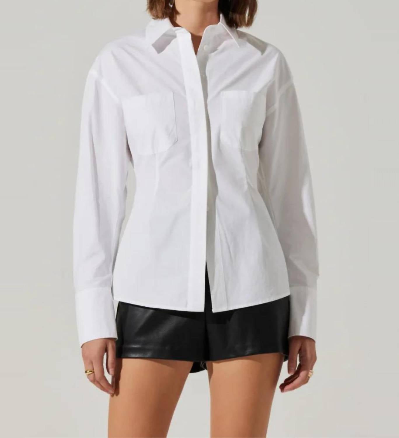 

Рубашка Label Thyra Poplin белого цвета ASTR