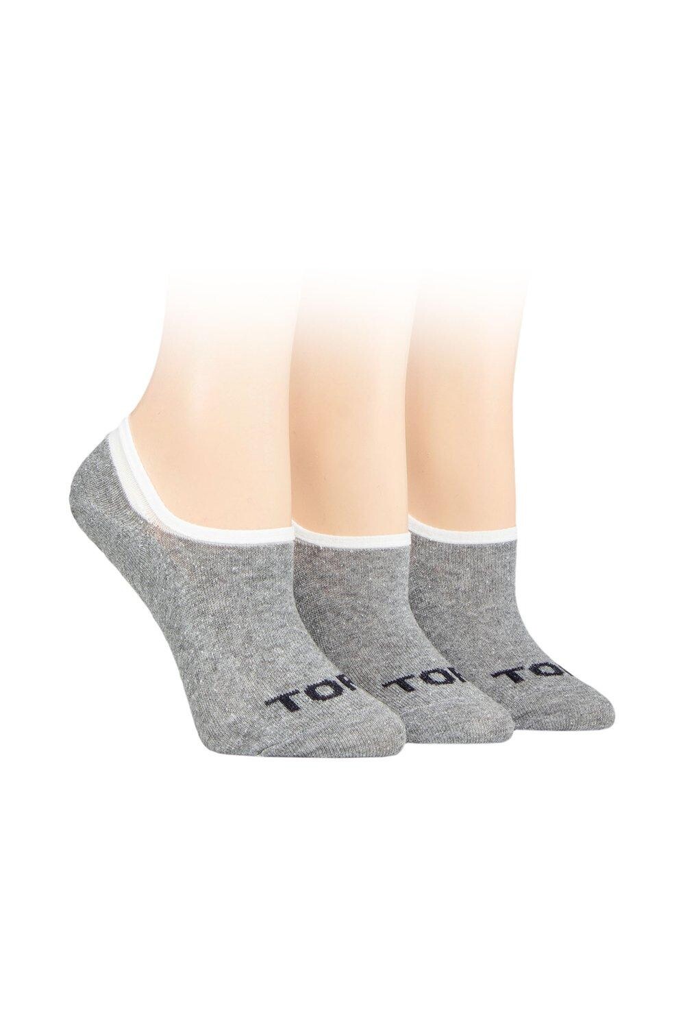 

3 пары однотонных высоких носков из 100% переработанного хлопка SOCKSHOP TORE, серый