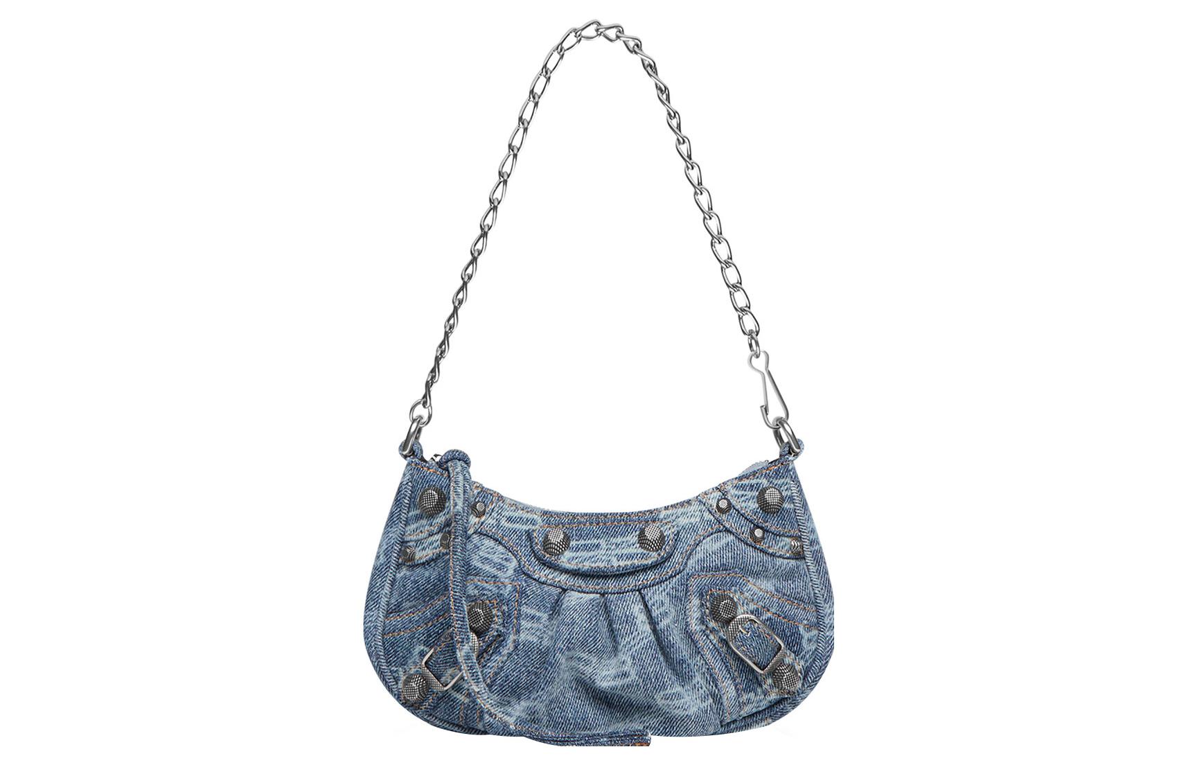 

Сумка Le Cagole Mini с цепью Bb Monogram из отбеленного денима Balenciaga