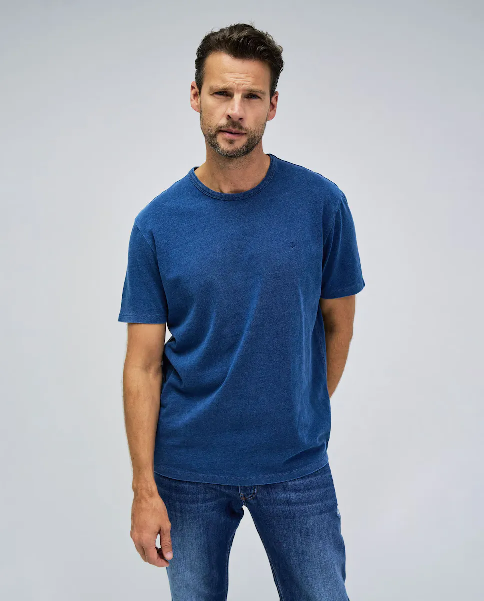 

Однотонная мужская футболка синего цвета с коротким рукавом Salsa Jeans, синий