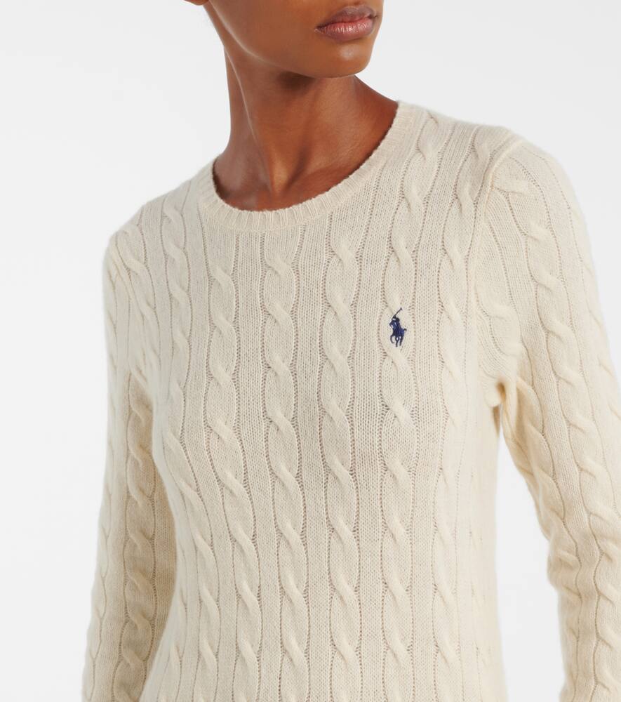 Хлопковое платье макси с добавлением шерсти Polo Ralph Lauren, Authentic Cream — фото 4