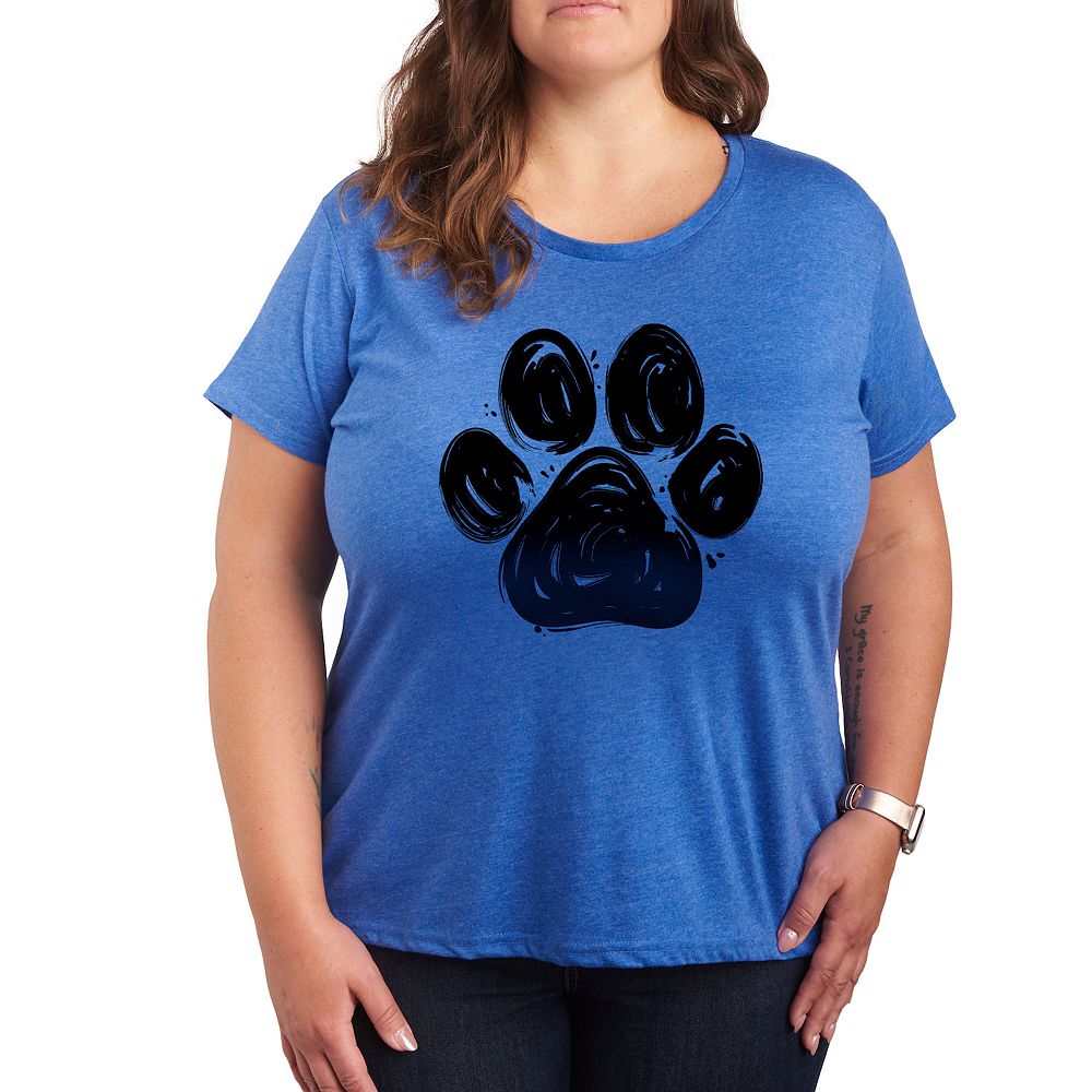 

Футболка с графическим принтом Plush Brushstroke Paw Licensed Character, цвет Heather Royal Blue