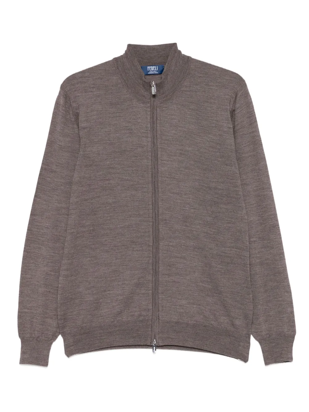 

Кардиган на молнии с высоким воротником Fedeli, коричневый
