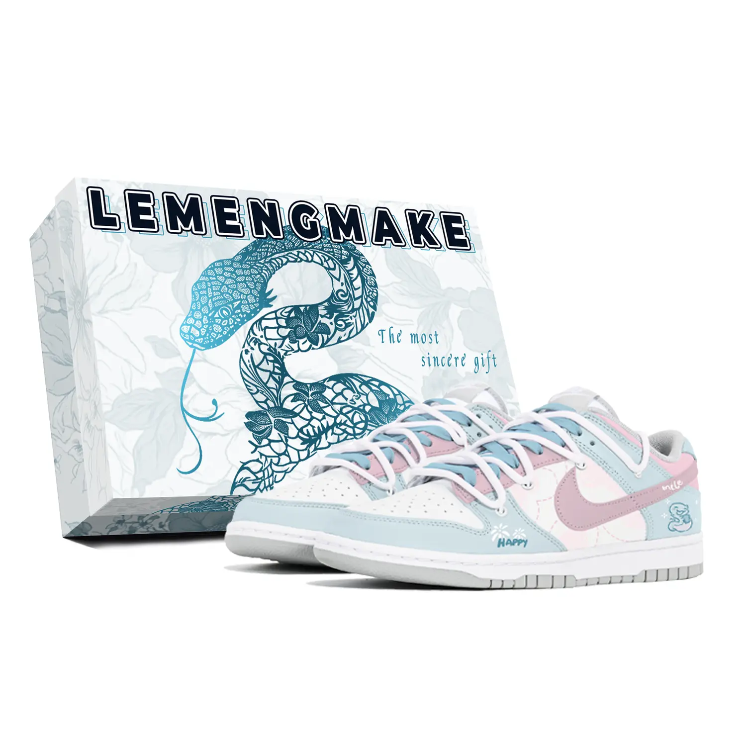 

Nike Кроссовки для скейтбординга Dunk с низким верхом, износостойкие и нескользящие, мужские, сине-розовые