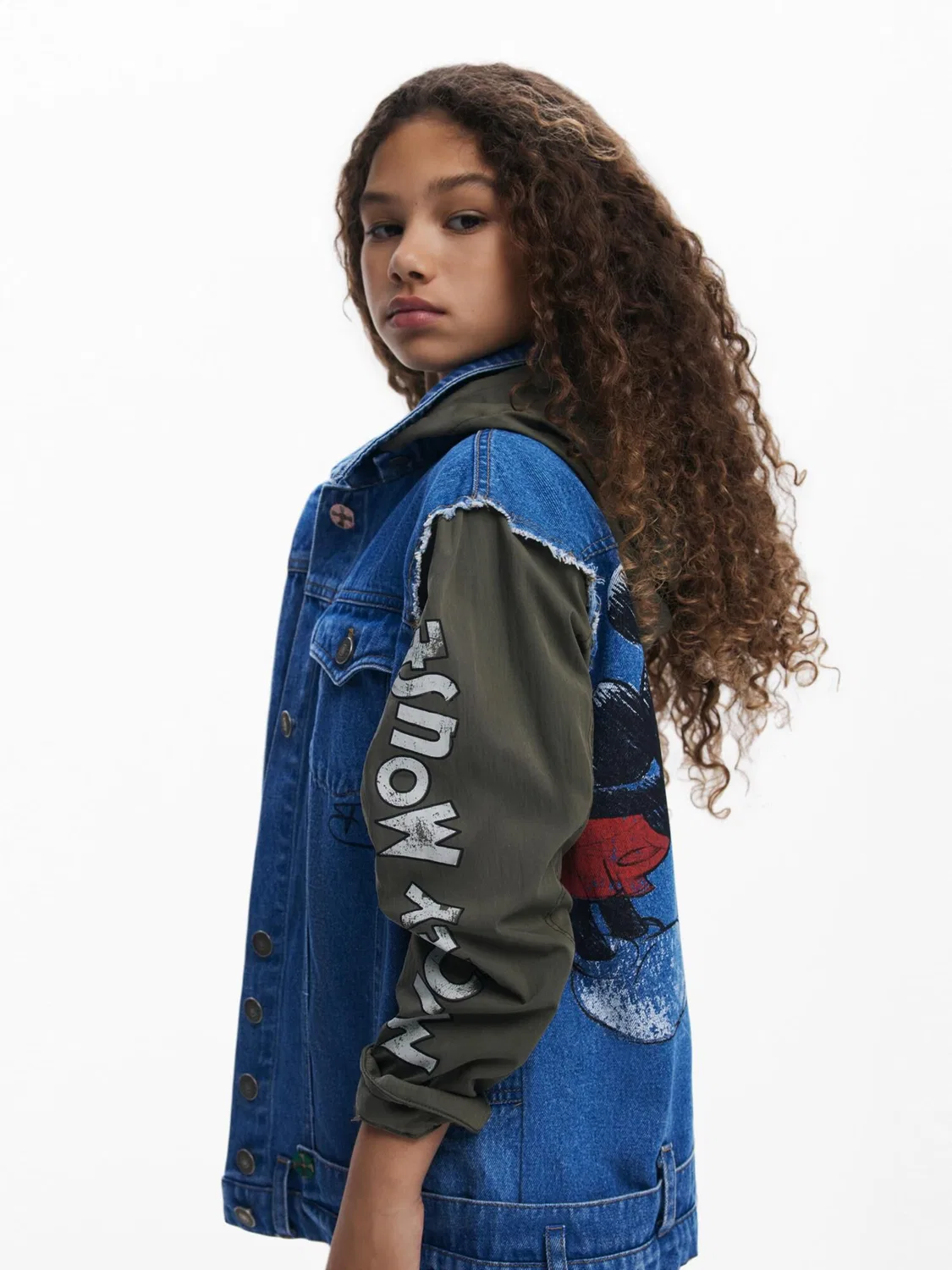 Куртка Desigual Between-Season Jacket Mickey and Minnie Mouse синего цвета — фото 4