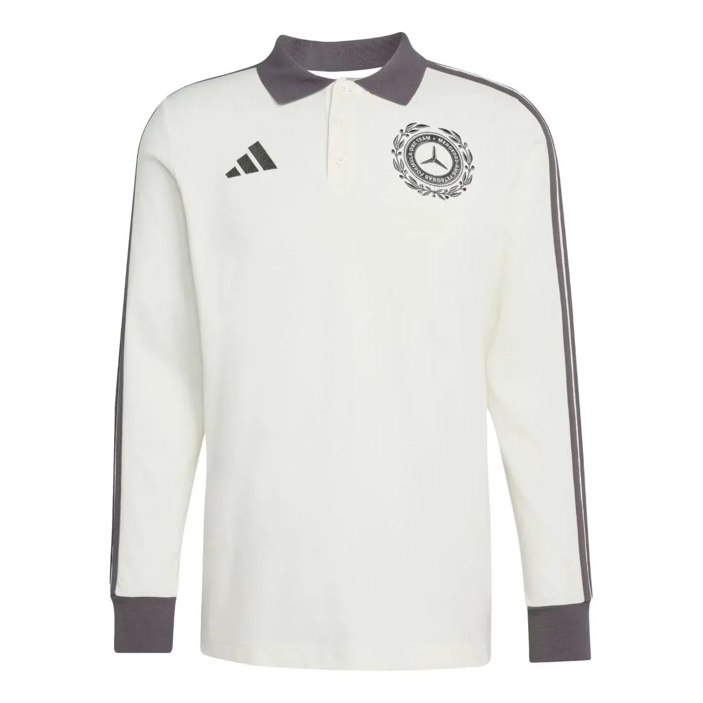 Поло Adidas Mercedes-AMG F1 Team Silver Arrows 'Off White Granite', бежевый