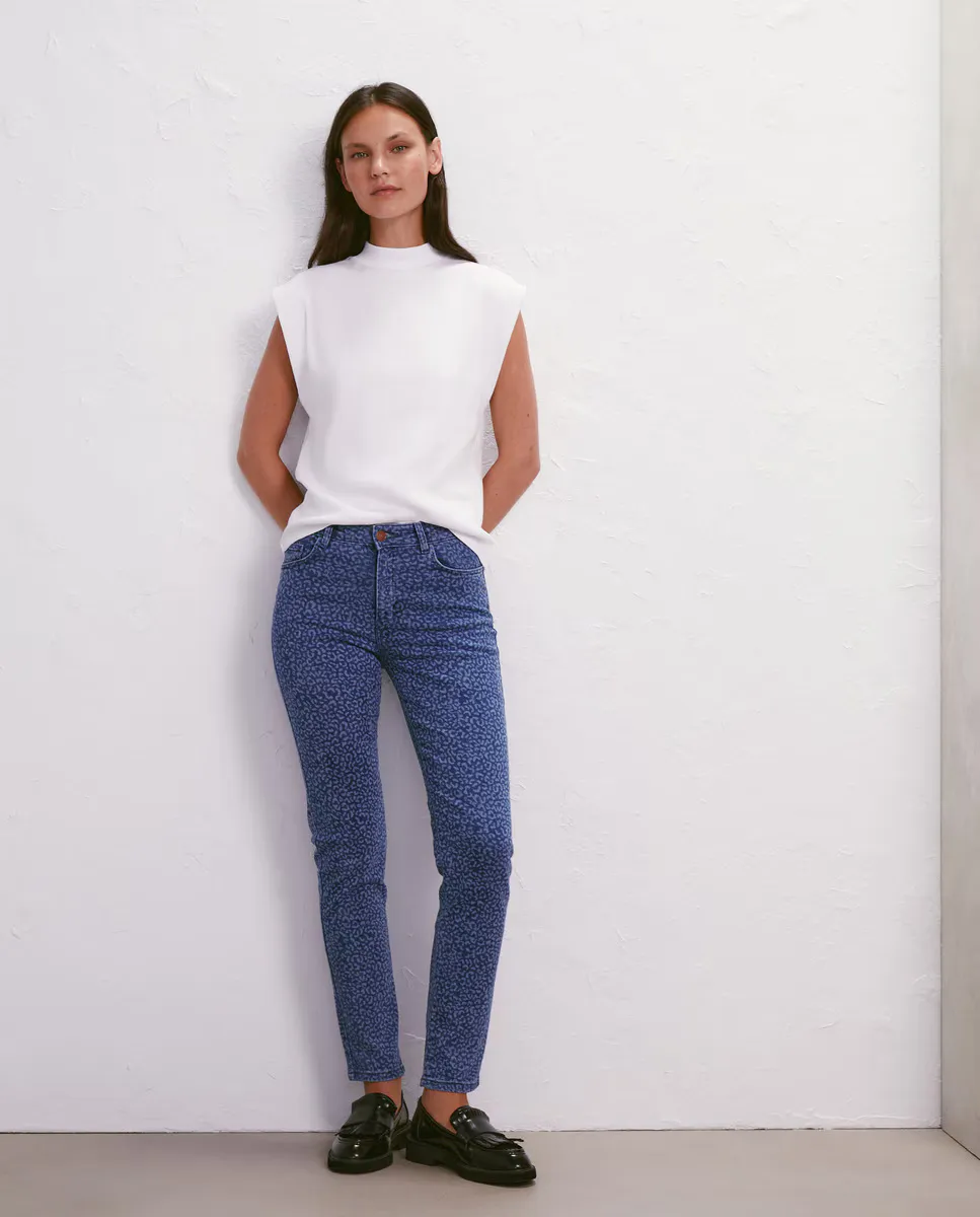 

Женские узкие джинсовые брюки с лазерным принтом Easy Wear, цвет Indigo