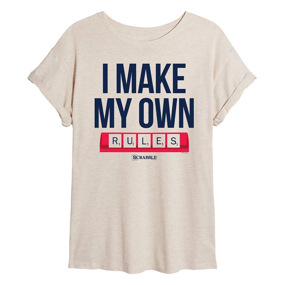 

Струящаяся футболка Juniors' Scrabble I Make My Own Rules Licensed Character, бежевый