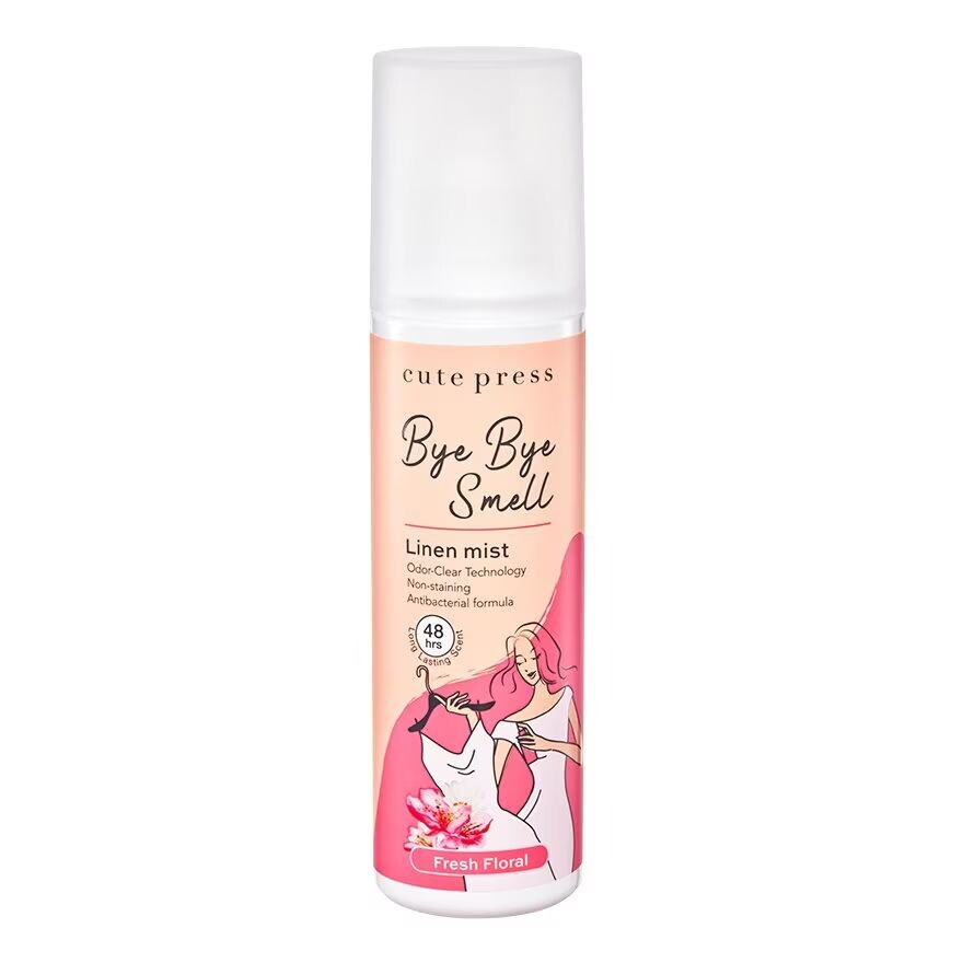 

Cute Press Bye Bye Smell Льняной спрей 240мл. Свежий цветочный, Fresh Floral