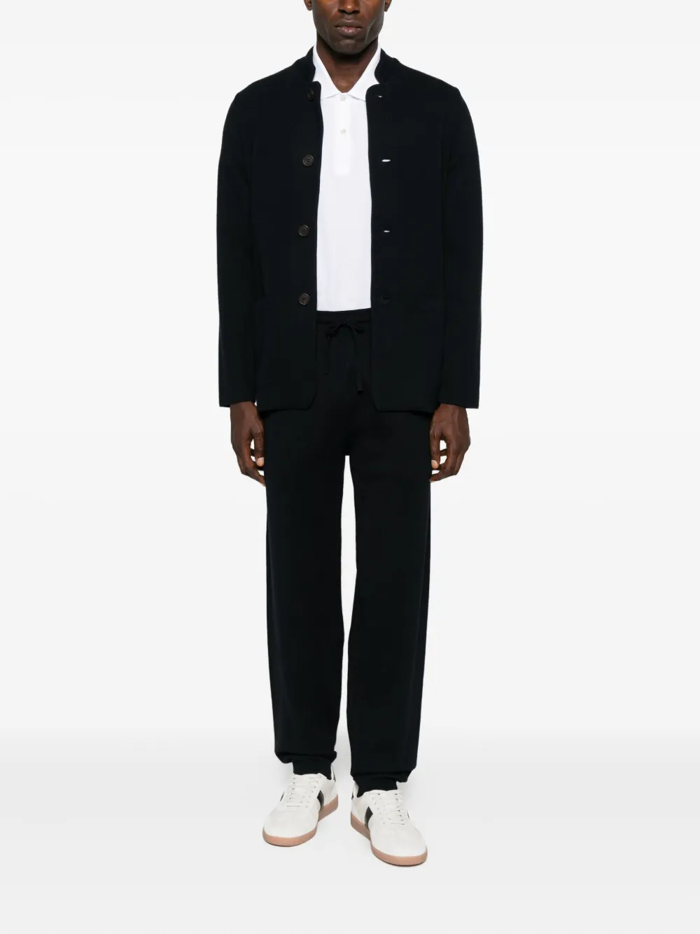 Шерстяная куртка-рубашка EMPORIO ARMANI, черный — фото 2