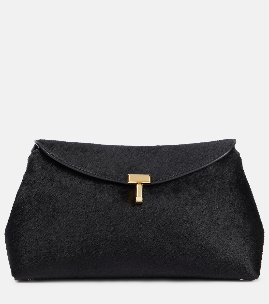 

Сумка-тоут T-Lock Small из телячьей шерсти Toteme, Black 001