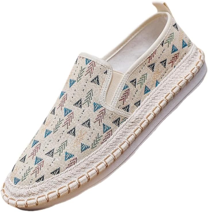 

Мужские повседневные туфли на плоской подошве, поверхность из канвы. Простые и удобные Fusecottc, слоновая кость